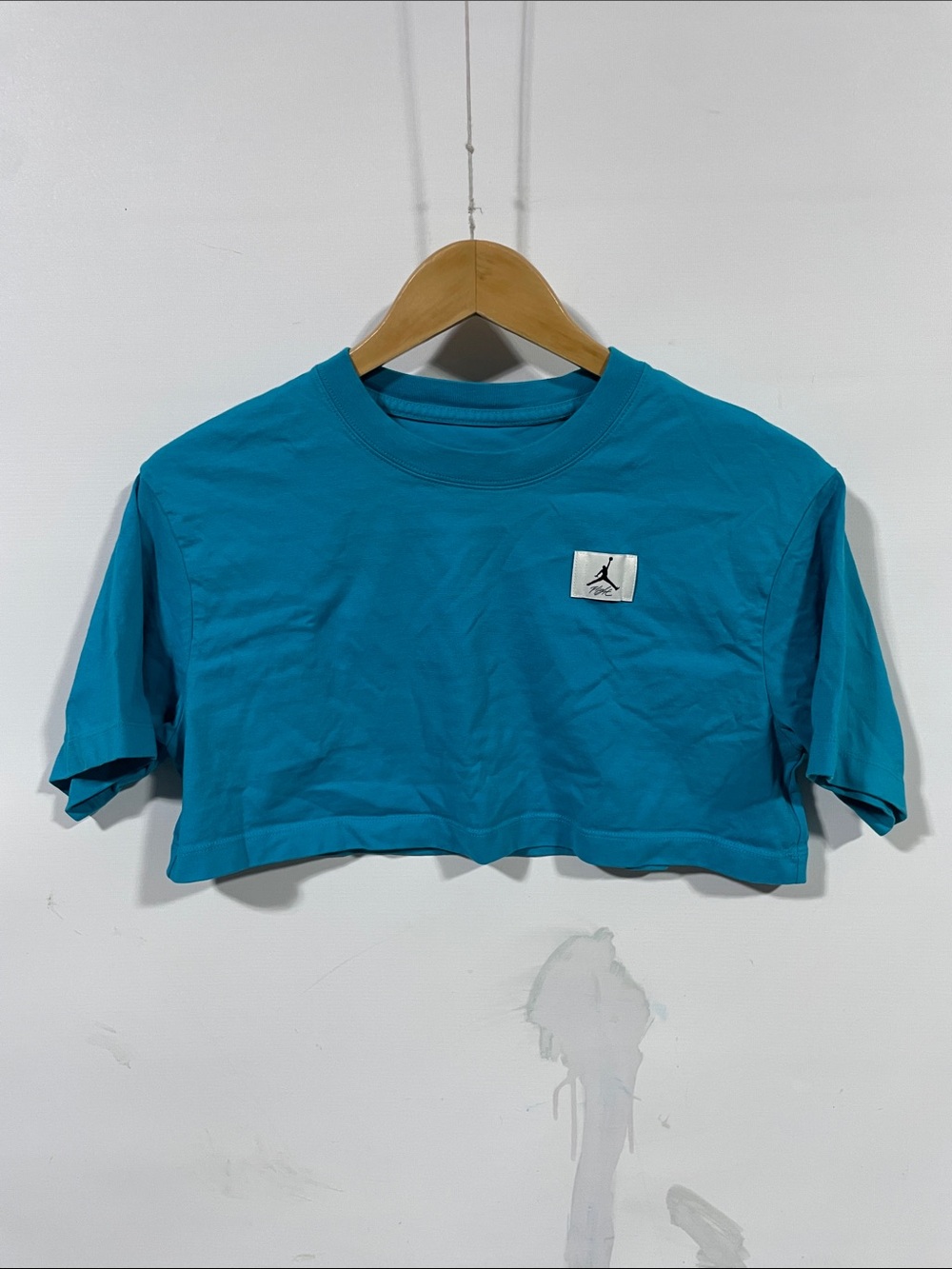 Jordan Teal Cropped Tee with Jumpman Patch